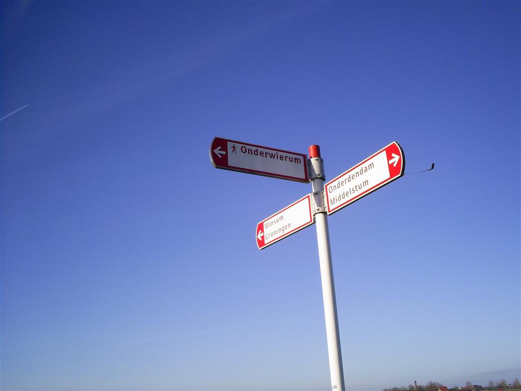 Bord wandelpad Onderwierum
