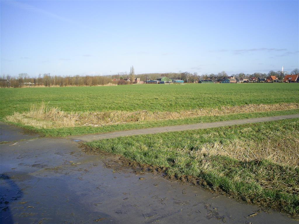 Bospad bereikt, nu rechts richting Onderdendam